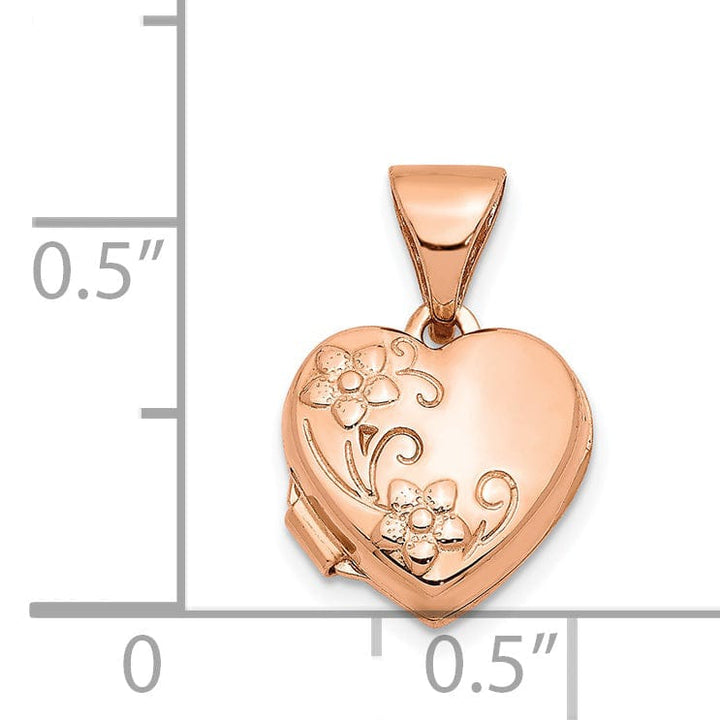 Lovely Rita's Pendants & Charms Rose Gold Floral Heart Locket