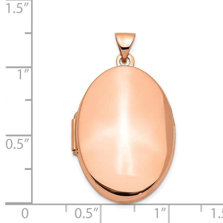 Lovely Rita's Pendants & Charms Rose Gold Polished Domed Oval Locket