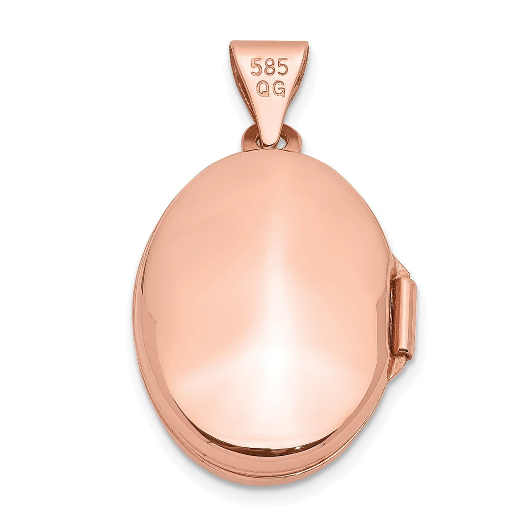 Lovely Rita's Pendants & Charms Rose Gold Polished Plain Oval Locket