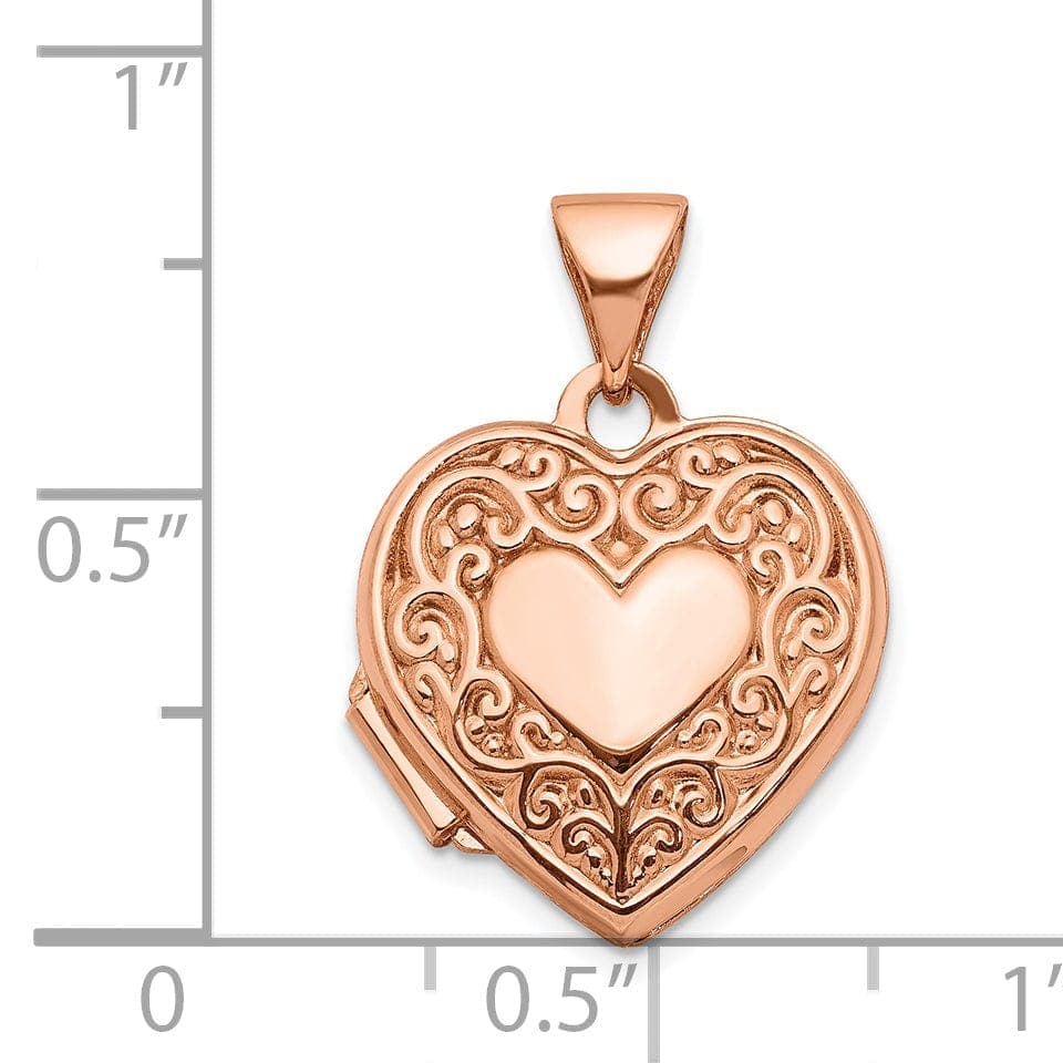 Lovely Rita's Pendants & Charms Rose Gold Scroll Heart Locket
