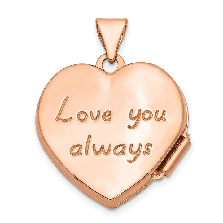 Lovely Rita's Pendants & Charms Rose Gold Scrolled Love you always Heart Locket