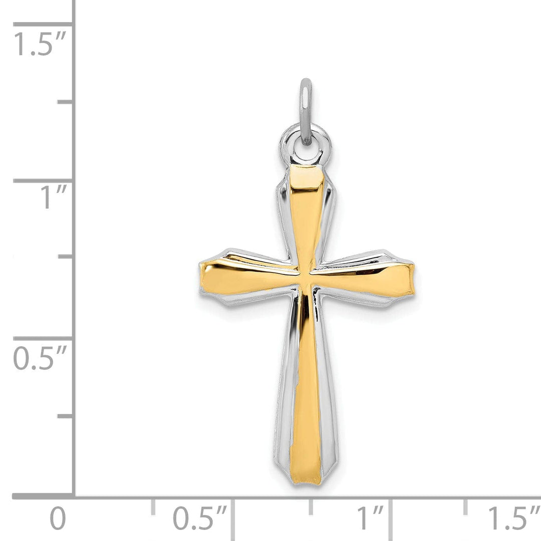 Lovely Rita's Pendants & Charms Silver 18k Gold Plated Polished Cross Pendant
