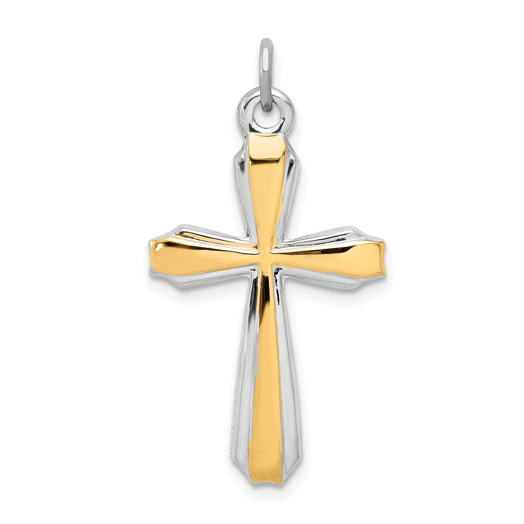Lovely Rita's Pendants & Charms Silver 18k Gold Plated Polished Cross Pendant