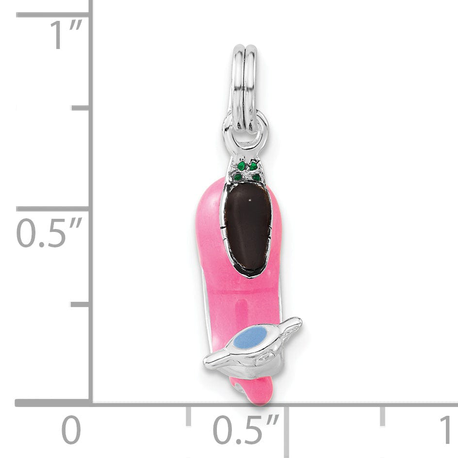 Lovely Rita's Pendants & Charms Silver 3-D Pink Enamel Motor Scooter Charm