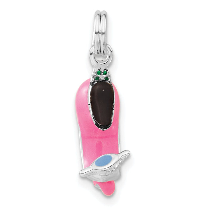 Lovely Rita's Pendants & Charms Silver 3-D Pink Enamel Motor Scooter Charm