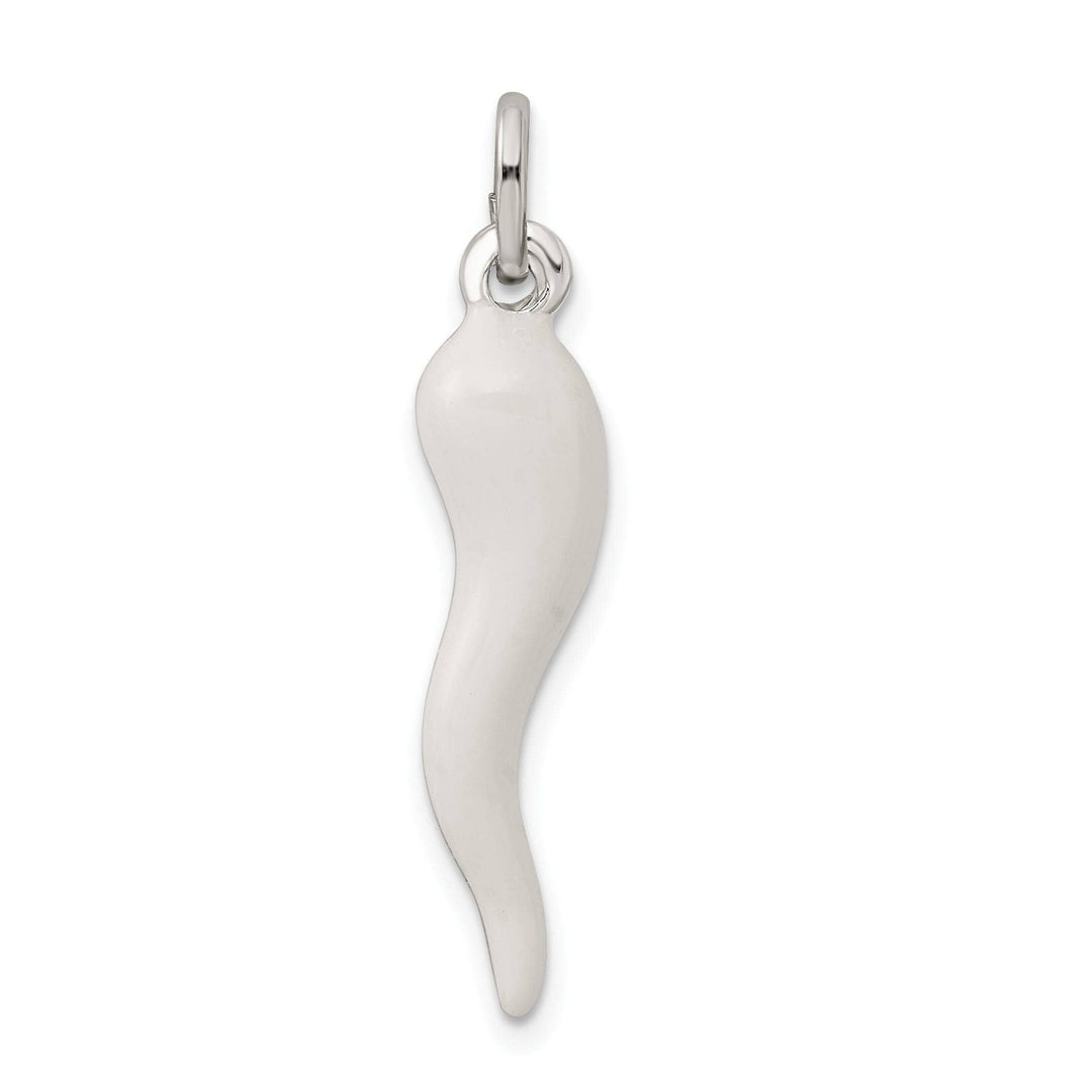 Lovely Rita's Pendants & Charms Silver 3-D White Enamel Italian Horn Charm