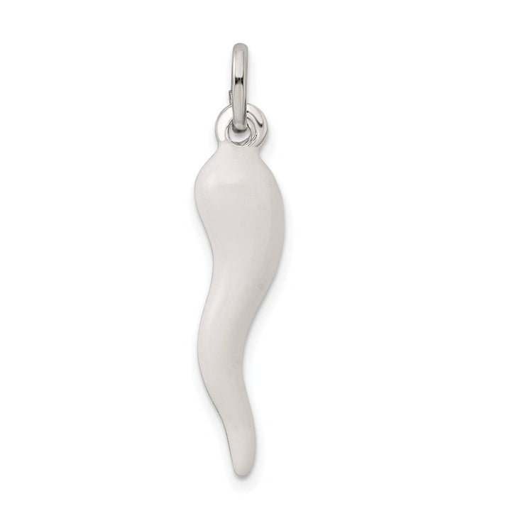 Lovely Rita's Pendants & Charms Silver 3-D White Enamel Italian Horn Charm