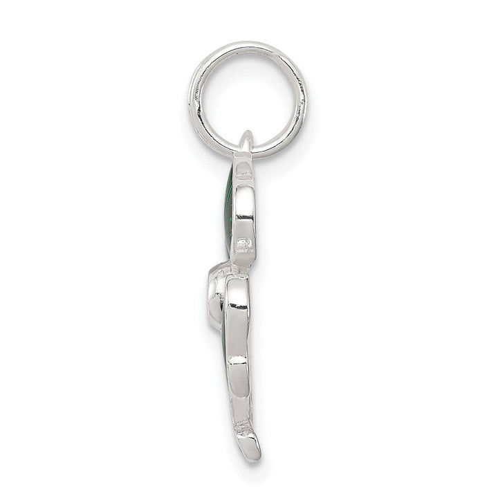 Lovely Rita's Pendants & Charms Silver 4-Leaf Clover Green Glass Stone Charm