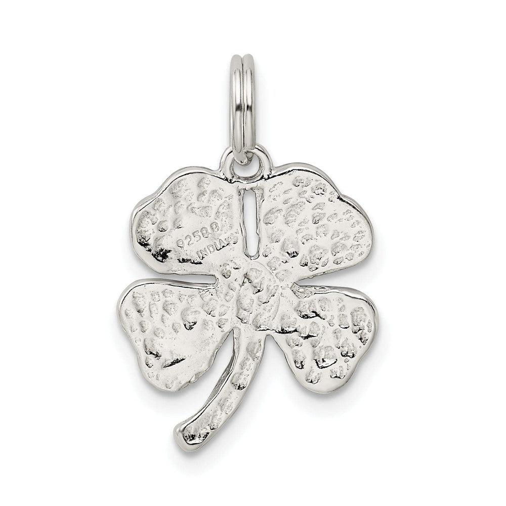 Lovely Rita's Pendants & Charms Silver 4-Leaf Clover Green Glass Stone Charm