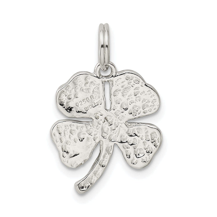 Lovely Rita's Pendants & Charms Silver 4-Leaf Clover Green Glass Stone Charm