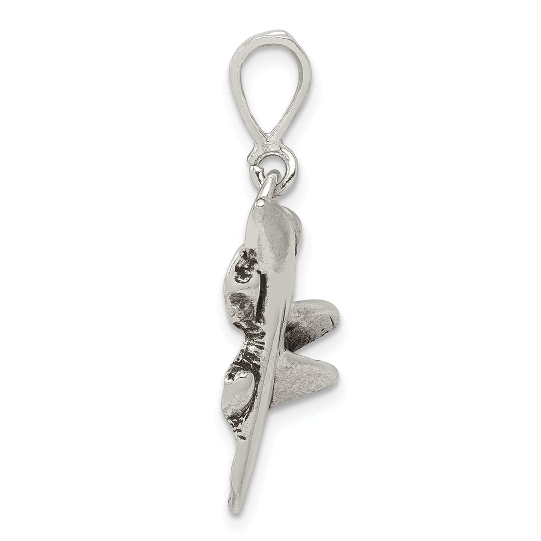 Lovely Rita's Pendants & Charms Silver Antiqued 3-D Angled Jet Fighter Charm