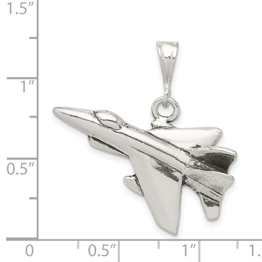 Lovely Rita's Pendants & Charms Silver Antiqued 3-D Angled Jet Fighter Charm