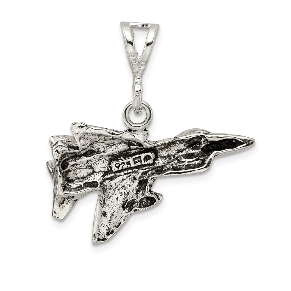 Lovely Rita's Pendants & Charms Silver Antiqued 3-D Angled Jet Fighter Charm