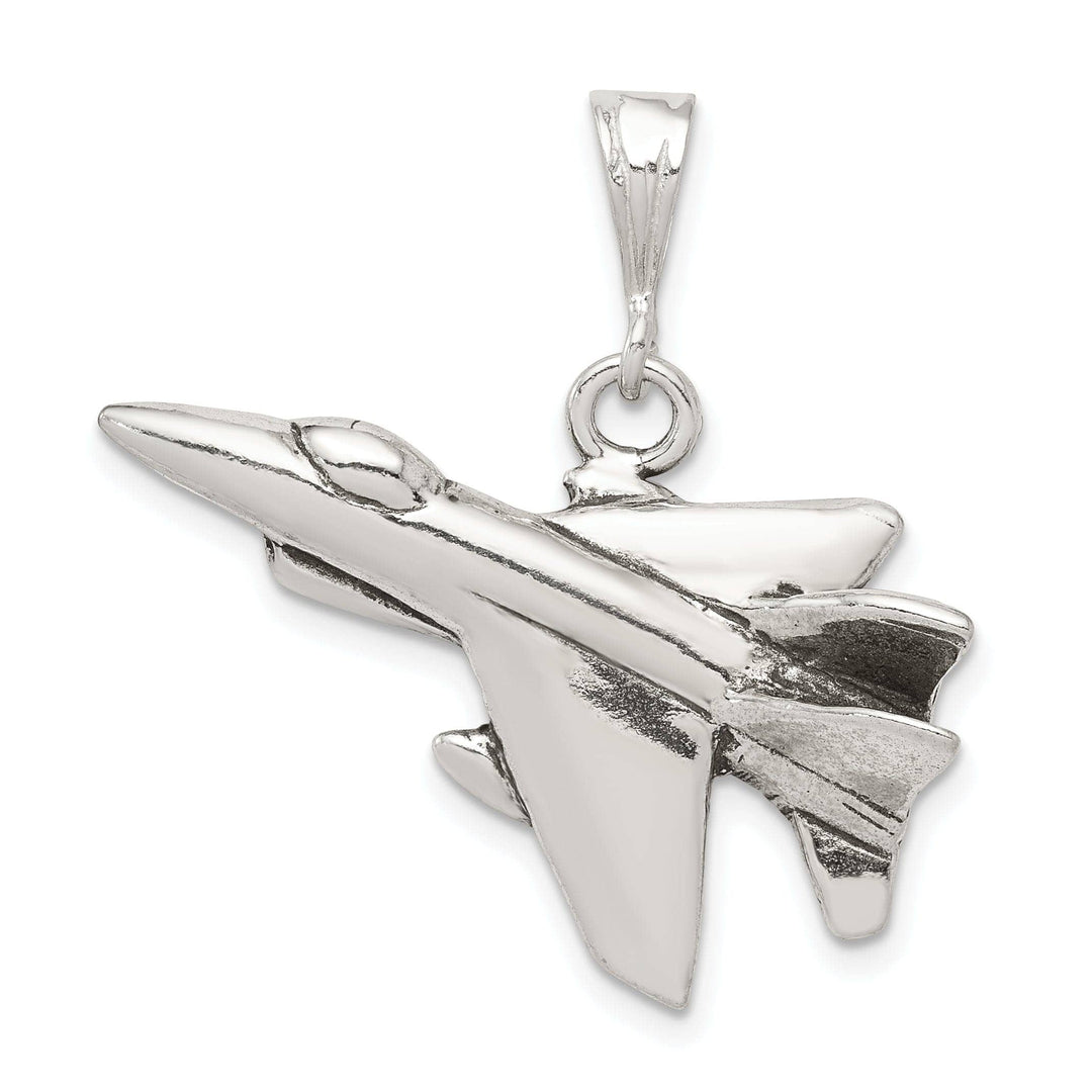 Lovely Rita's Pendants & Charms Silver Antiqued 3-D Angled Jet Fighter Charm