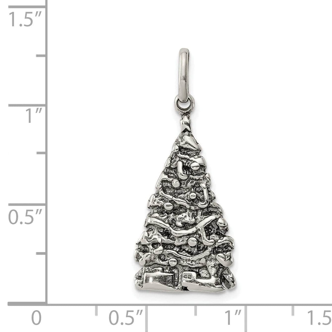 Lovely Rita's Pendants & Charms Silver Antiqued Christmas Tree Charm Pendant