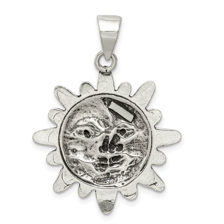Lovely Rita's Pendants & Charms Silver Antiqued Finish Sun Half Moon Face Charm