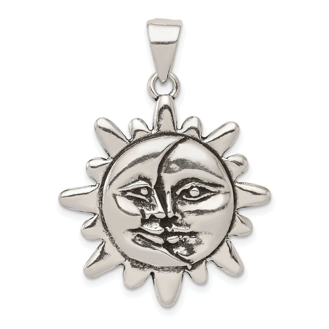 Lovely Rita's Pendants & Charms Silver Antiqued Finish Sun Half Moon Face Charm