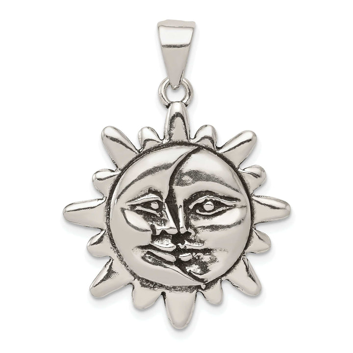 Lovely Rita's Pendants & Charms Silver Antiqued Finish Sun Half Moon Face Charm