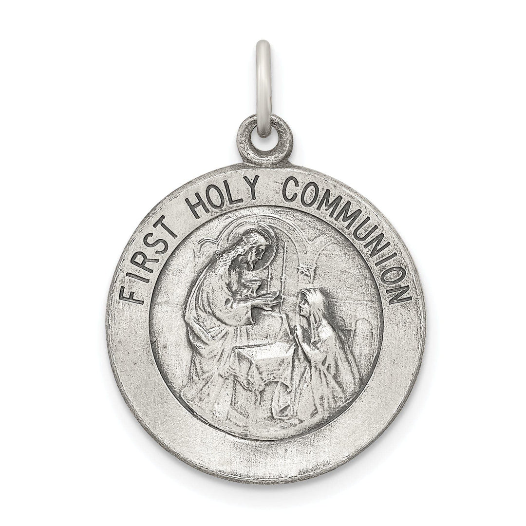 Lovely Rita's Pendants & Charms Silver Antiqued First Holy Communion Medal