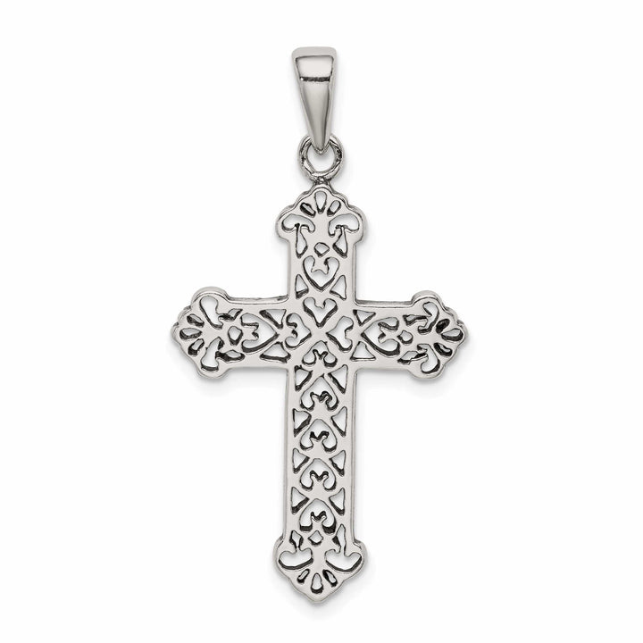 Lovely Rita's Pendants & Charms Silver Antiqued Fleur de lis Cross Pendant