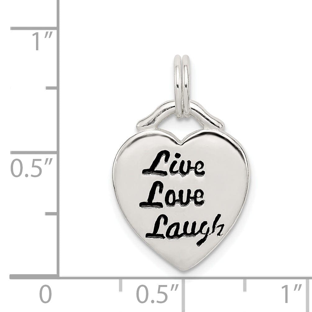 Lovely Rita's Pendants & Charms Silver Antiqued LIVE LAUGH LOVE Heart Charm