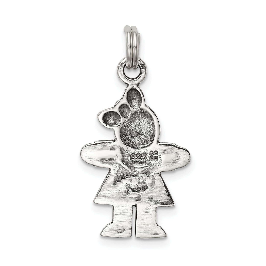 Lovely Rita's Pendants & Charms Silver Antiqued Marcasite Girl Charm Pendant