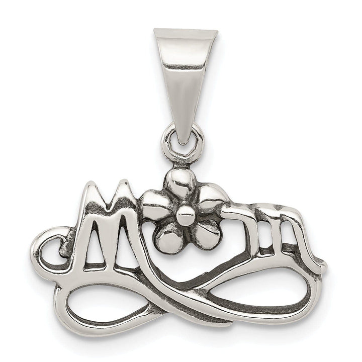 Lovely Rita's Pendants & Charms Silver Antiqued Mom with Flower Design Pendant