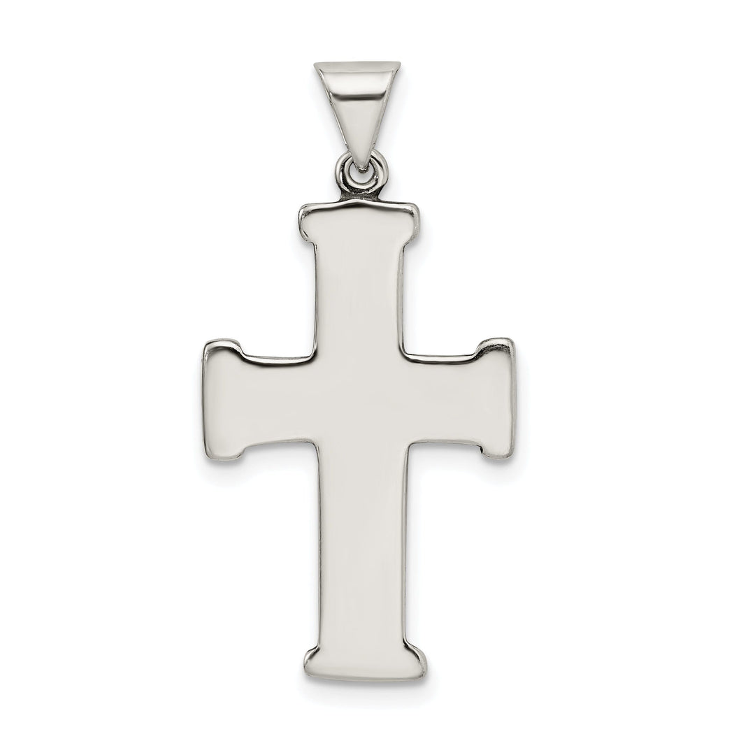 Lovely Rita's Pendants & Charms Silver Antiqued Polished Textured Cross Pendant