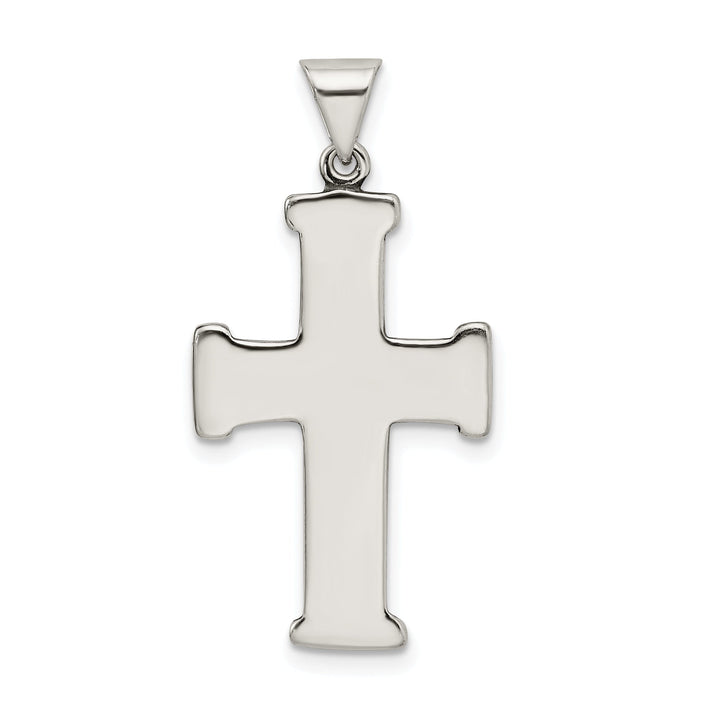 Lovely Rita's Pendants & Charms Silver Antiqued Polished Textured Cross Pendant