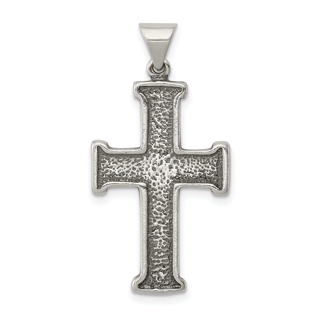 Lovely Rita's Pendants & Charms Silver Antiqued Polished Textured Cross Pendant
