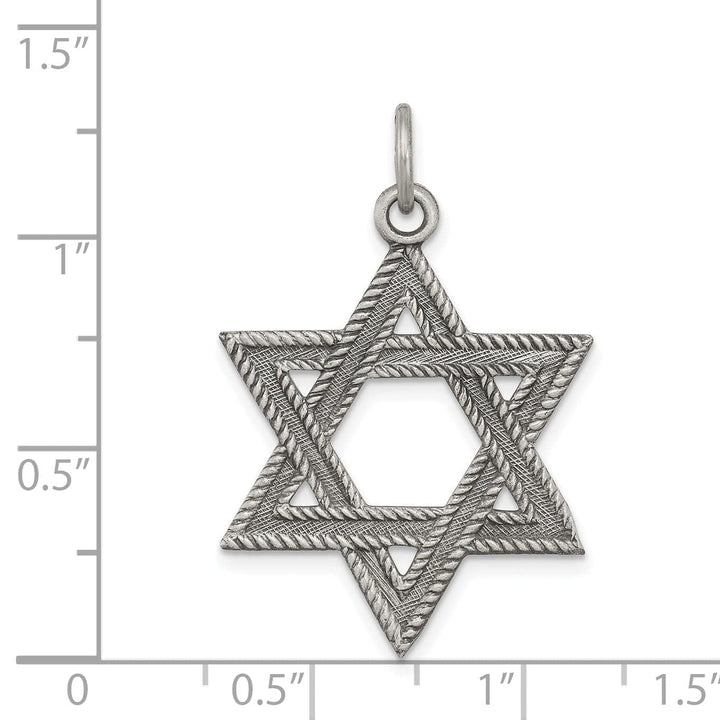 Lovely Rita's Pendants & Charms Silver Antiqued Star of David Charm Pendant