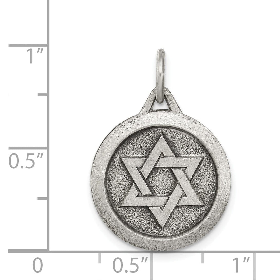 Lovely Rita's Pendants & Charms Silver Antiqued Star of David Medal Pendant