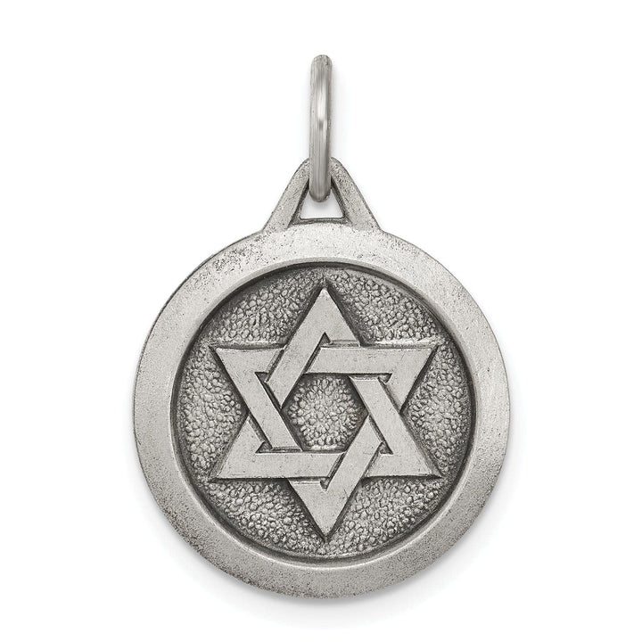 Lovely Rita's Pendants & Charms Silver Antiqued Star of David Medal Pendant