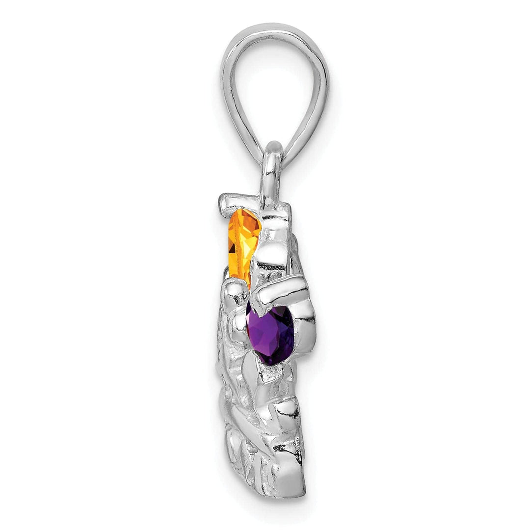 Lovely Rita's Pendants & Charms Silver Citrine Amethyst Polished Crown Charm