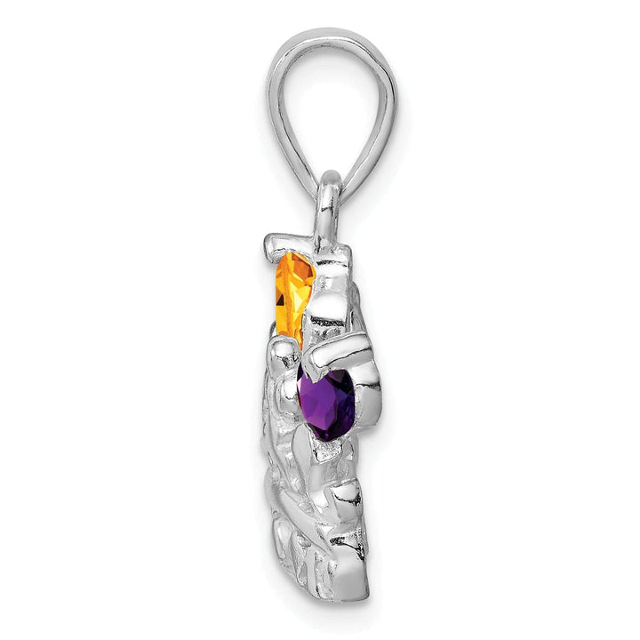 Lovely Rita's Pendants & Charms Silver Citrine Amethyst Polished Crown Charm