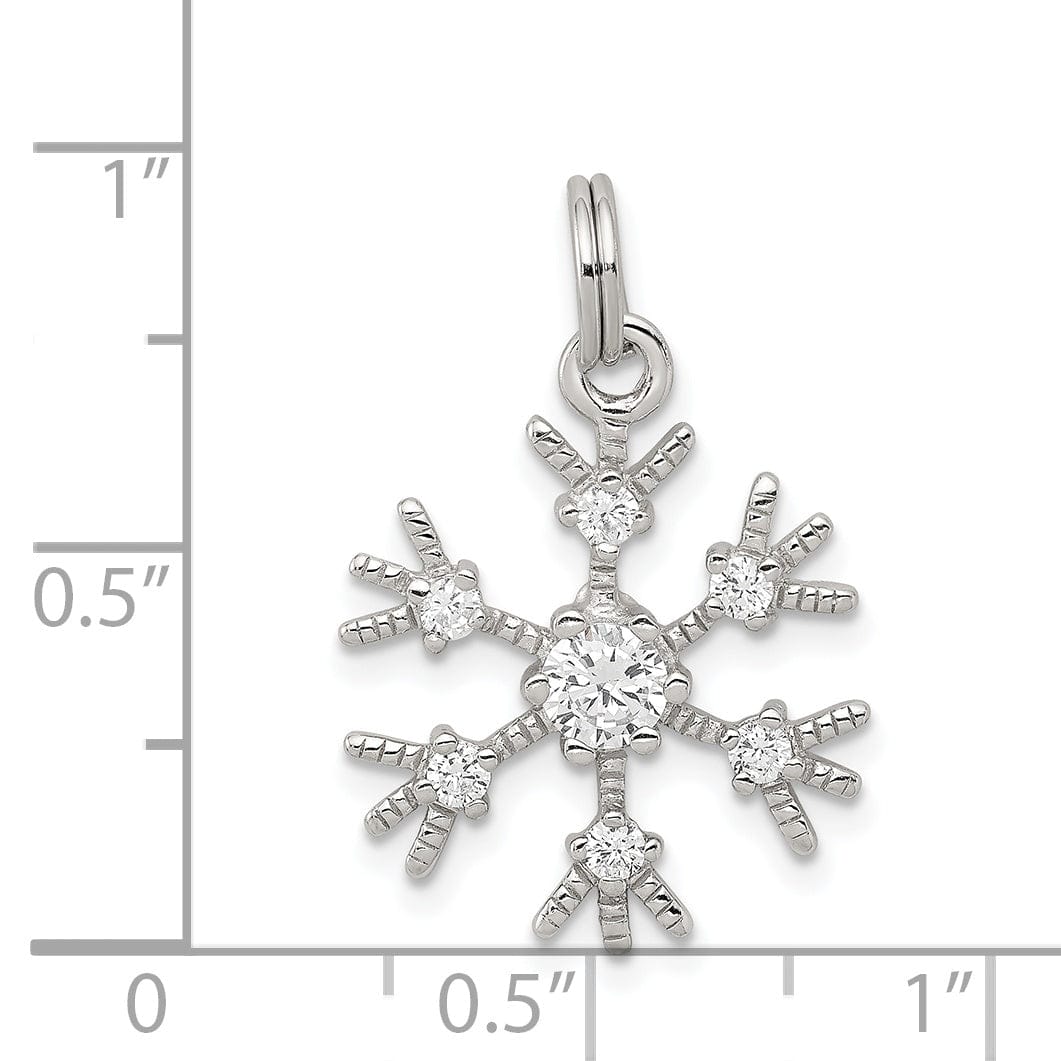 Lovely Rita's Pendants & Charms Silver Clear Cubic Zirconia Snowflake Pendant