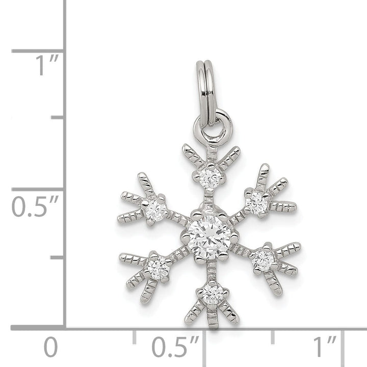 Lovely Rita's Pendants & Charms Silver Clear Cubic Zirconia Snowflake Pendant