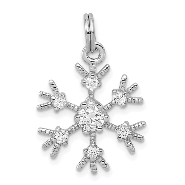 Lovely Rita's Pendants & Charms Silver Clear Cubic Zirconia Snowflake Pendant