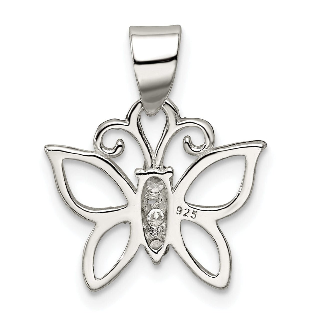Lovely Rita's Pendants & Charms Silver Cubic Zirconia Butterfly Charm Pendant