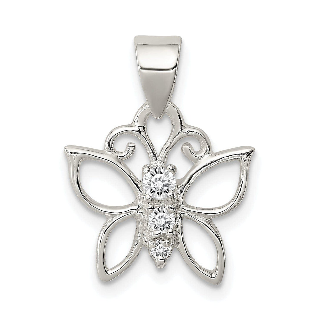 Lovely Rita's Pendants & Charms Silver Cubic Zirconia Butterfly Charm Pendant