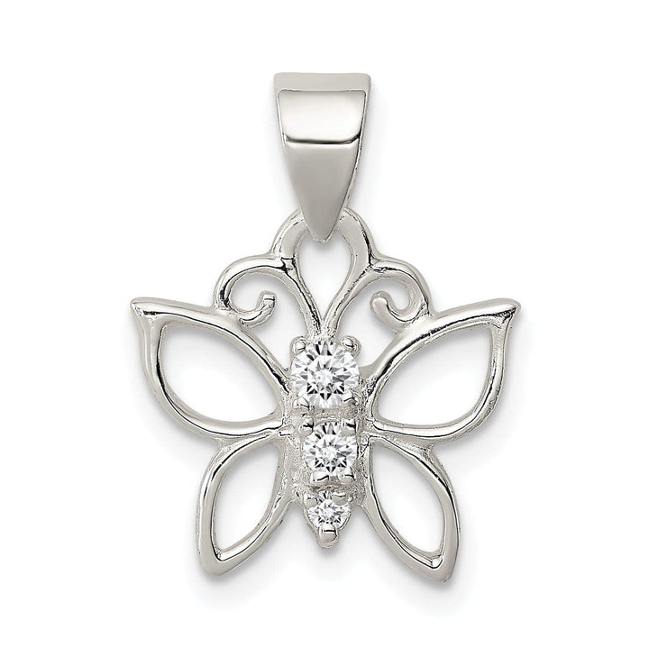 Lovely Rita's Pendants & Charms Silver Cubic Zirconia Butterfly Charm Pendant