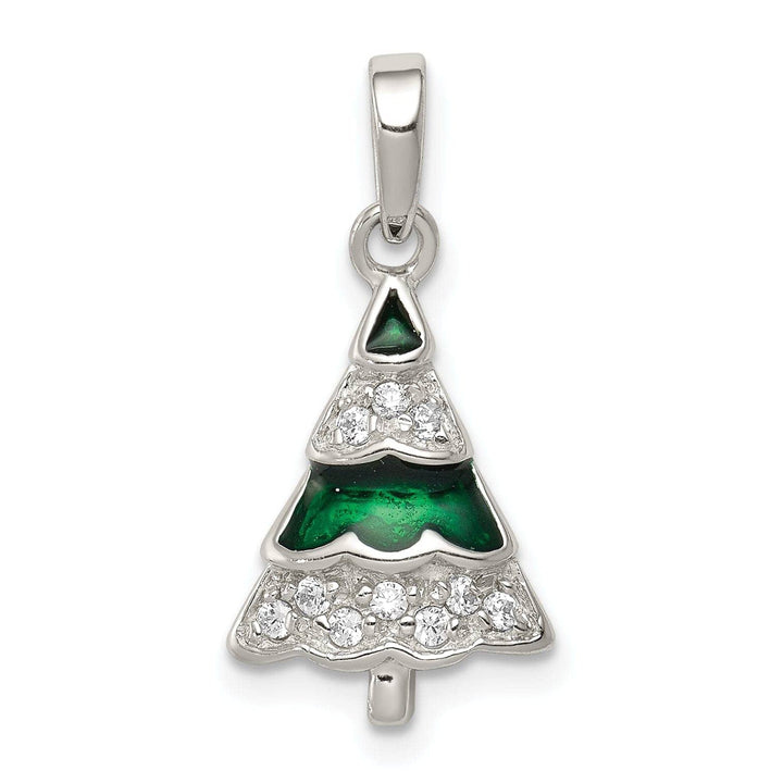 Lovely Rita's Pendants & Charms Silver Cubic Zirconia Christmas Tree Pendant