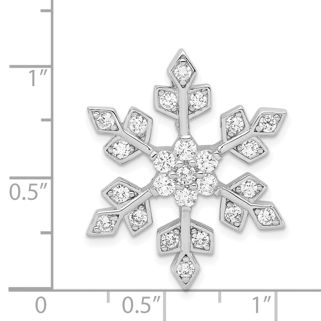 Lovely Rita's Pendants & Charms Silver Cubic Zirconia Snowflake Slide Pendant