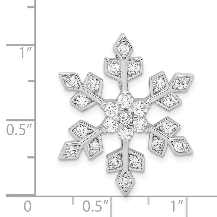 Lovely Rita's Pendants & Charms Silver Cubic Zirconia Snowflake Slide Pendant