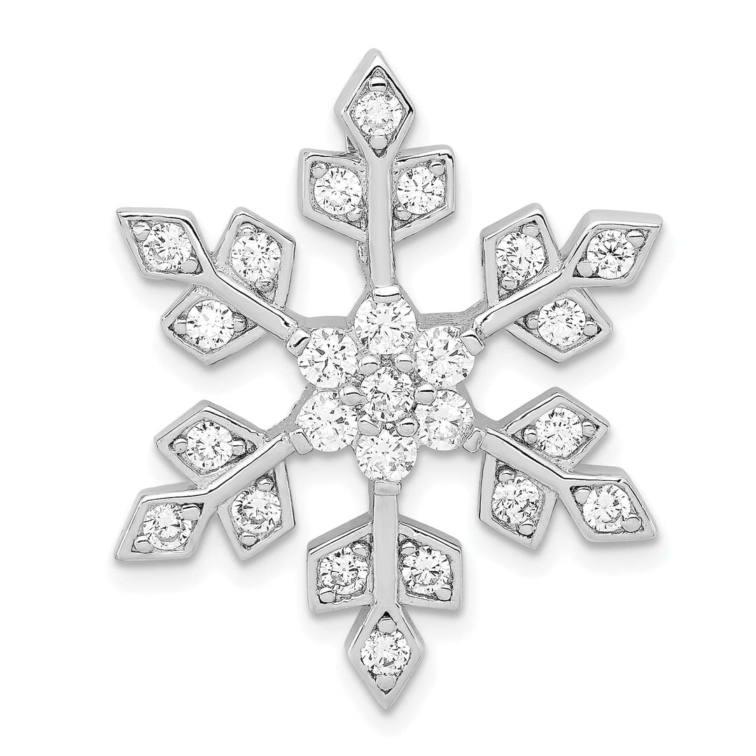 Lovely Rita's Pendants & Charms Silver Cubic Zirconia Snowflake Slide Pendant