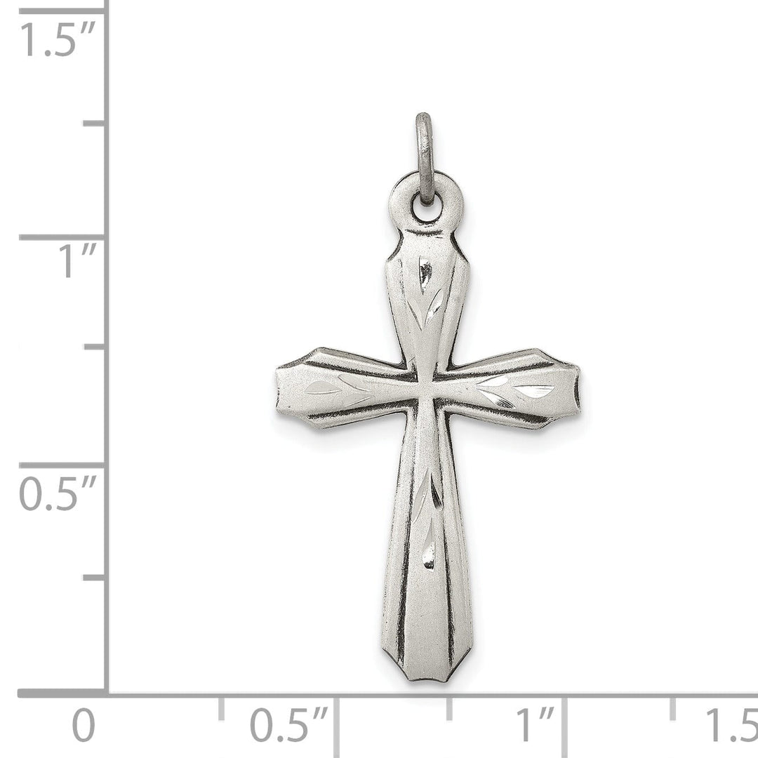 Lovely Rita's Pendants & Charms Silver D.C Satin Antiqued Finish Cross Pendant