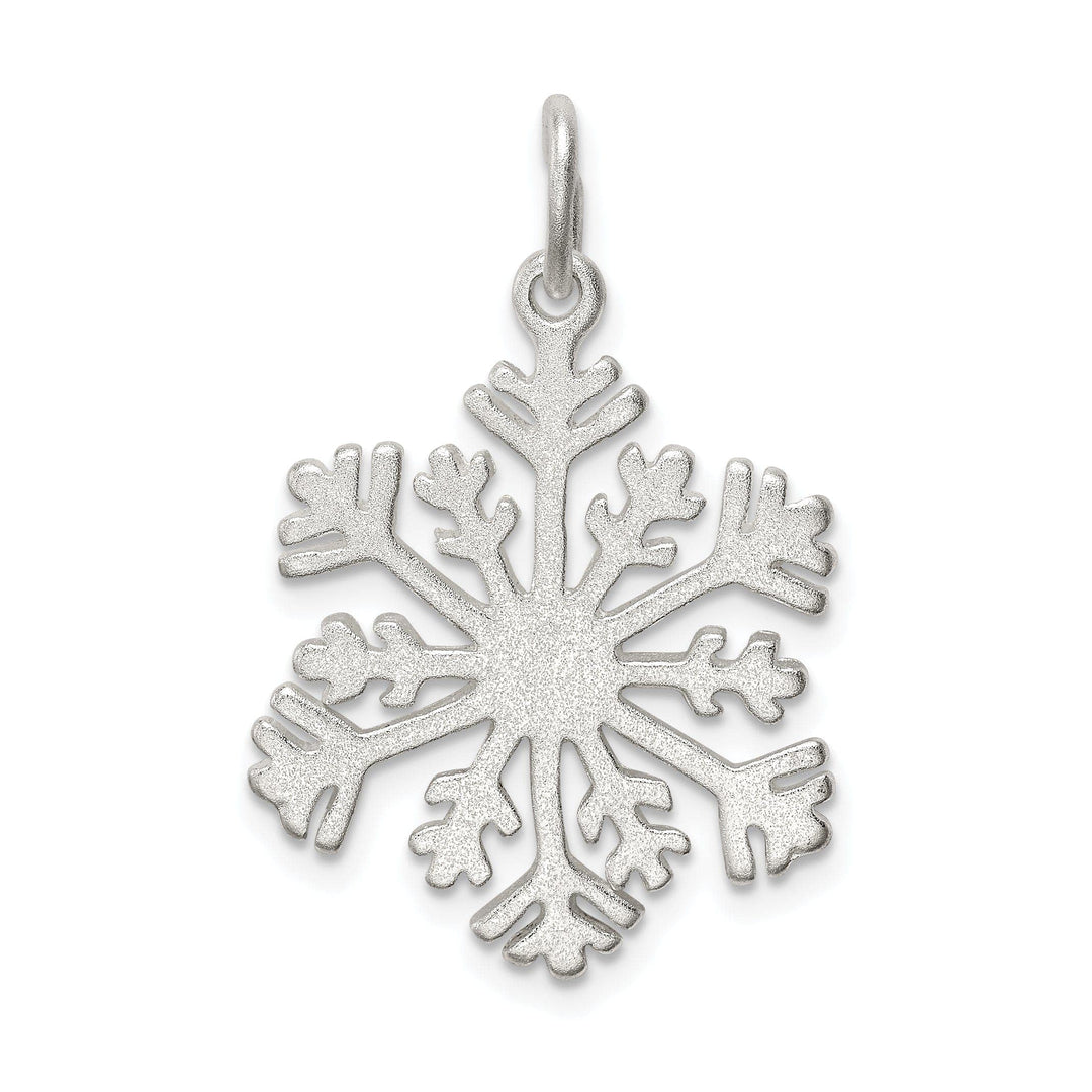 Lovely Rita's Pendants & Charms Silver Diamond Cut Satin Snowflake Pendant