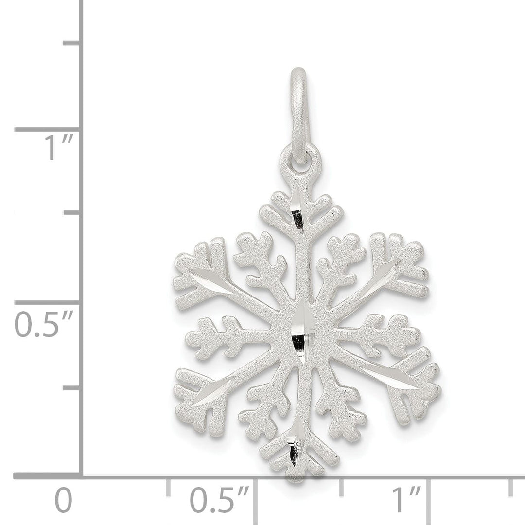 Lovely Rita's Pendants & Charms Silver Diamond Cut Satin Snowflake Pendant