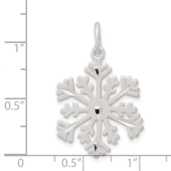 Lovely Rita's Pendants & Charms Silver Diamond Cut Satin Snowflake Pendant