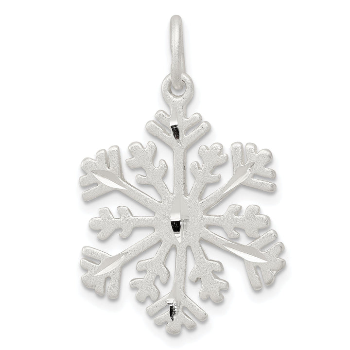 Lovely Rita's Pendants & Charms Silver Diamond Cut Satin Snowflake Pendant